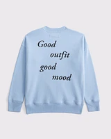 legging-friendly graphic crew sweatshirt