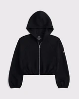 ypb neoknit bubble hem full-zip hoodie