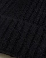 cable-knit pom beanie