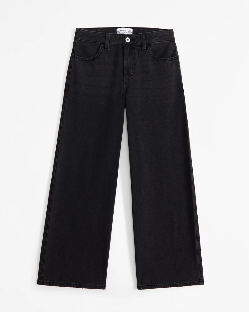 lightweight high rise ultra wide leg pull-on jeans
