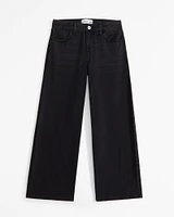 lightweight high rise ultra wide leg pull-on jeans