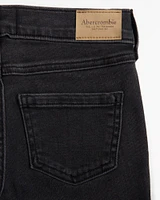 high rise belted flare jeans