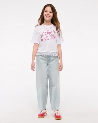 high rise barrel jeans