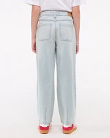 high rise barrel jeans