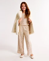 sequin ultra wide leg pants