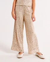 sequin ultra wide leg pants