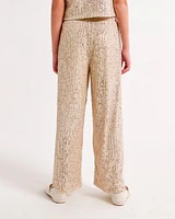 sequin ultra wide leg pants