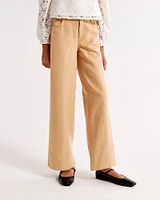 faux suede ultra wide leg pants