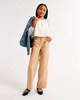 faux suede ultra wide leg pants
