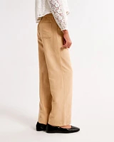 faux suede ultra wide leg pants