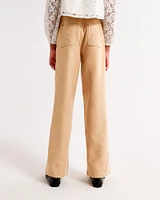 faux suede ultra wide leg pants