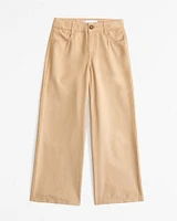 faux suede ultra wide leg pants
