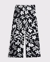 high rise ultra wide leg linen-blend pants
