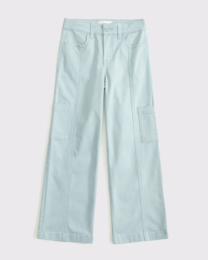 high rise wide leg cargo pants
