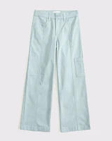 high rise wide leg cargo pants