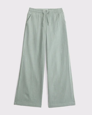 high rise ultra wide leg gauzy pants