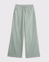 high rise ultra wide leg gauzy pants