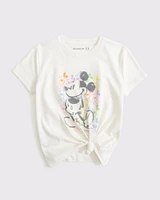 mickey mouse knot-front graphic tee