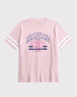 oversized harvard university graphic tee