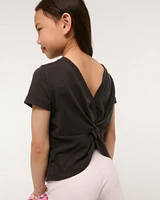 twist-back graphic tee