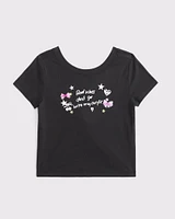 twist-back graphic tee