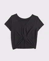 twist-back graphic tee