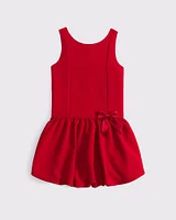 crepe bubble hem dress