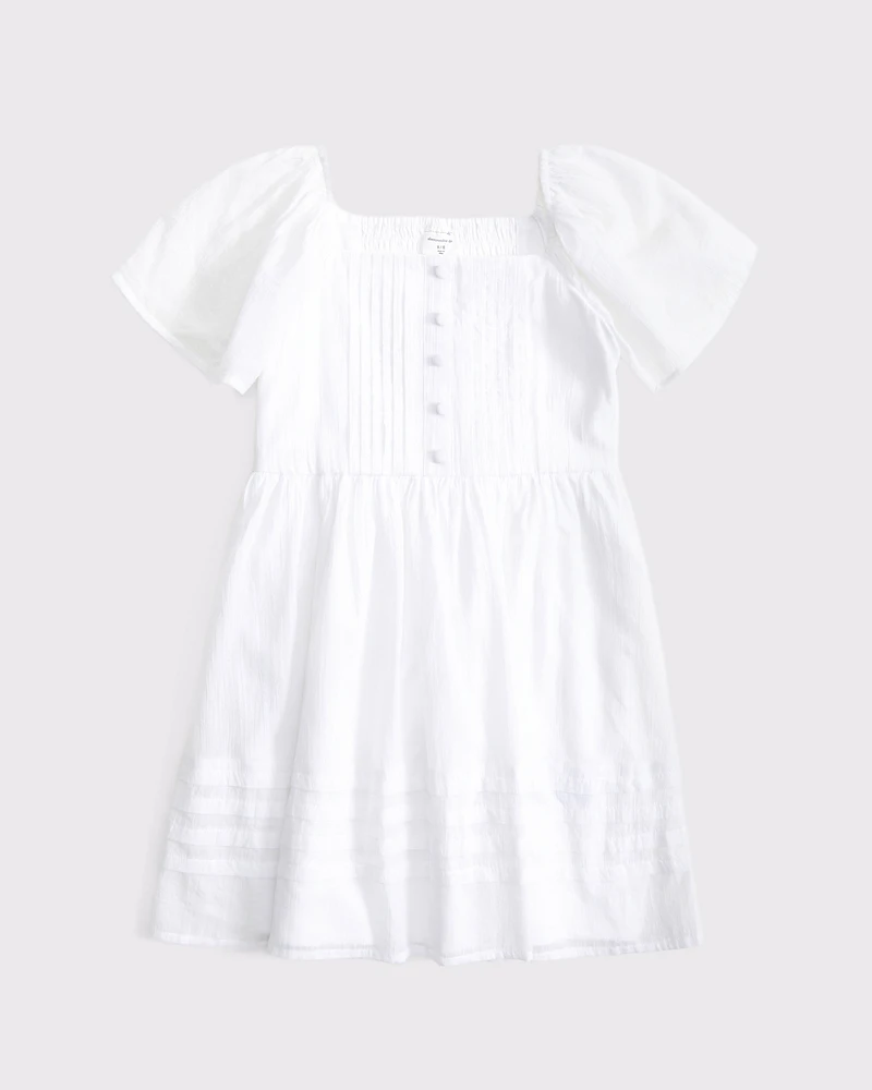 flutter sleeve pleated mini dress