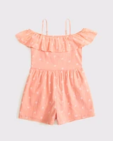 off-the-shoulder ruffle romper