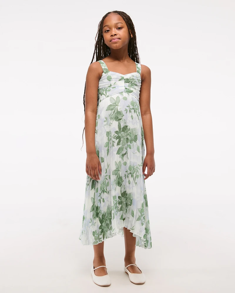 the a&f giselle pleated maxi dress