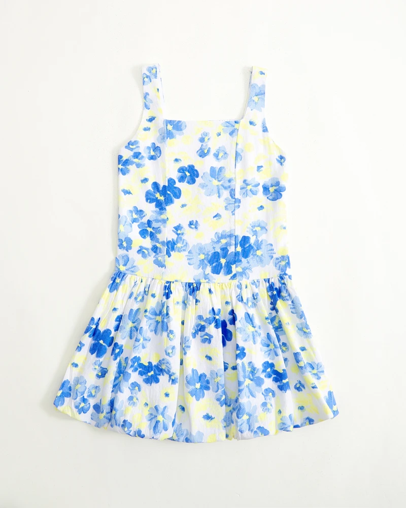drop-waist bubble hem mini dress