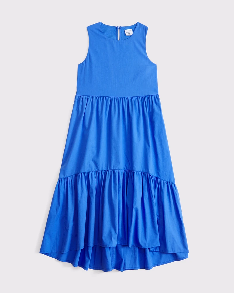 poplin tiered maxi dress