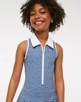 ypb pleated drop-waist polo mini dress