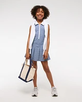 ypb pleated drop-waist polo mini dress