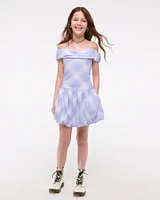 drop-waist bubble hem mini dress