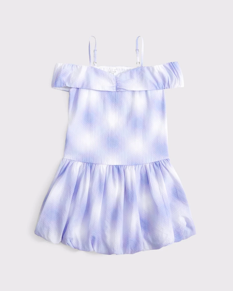 drop-waist bubble hem mini dress
