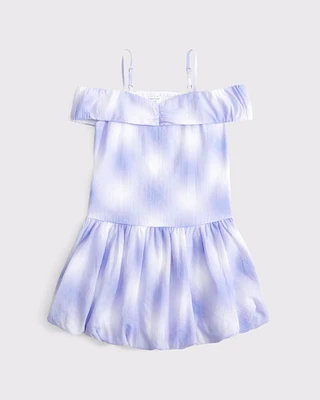 drop-waist bubble hem mini dress