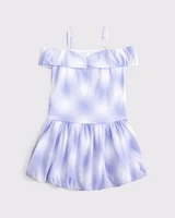 drop-waist bubble hem mini dress