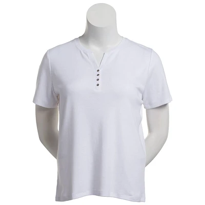 Plus Size Hasting & Smith Short Sleeve Solid Henley Tee