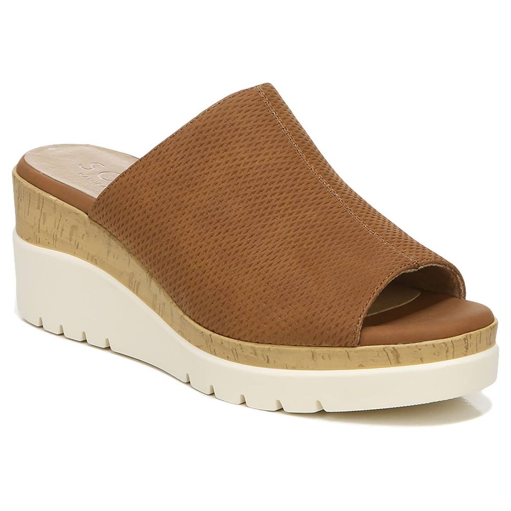 SOUL Naturalizer Womens SOUL Naturalizer Goodtimes Leather Wedge Sandals |  Connecticut Post Mall