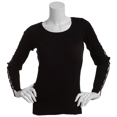 Juniors A. Byer Pearl Cut-Out Sweater