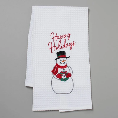 Happy Holidays Snowman Kitchen Towel