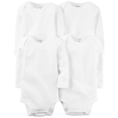 Baby Unisex (NB-24M) Carter's(R) 4pk. Long Sleeve White Bodysuits