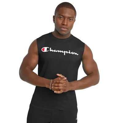 Mens Champion(R) Sleeveless Graphic Muscle Tee