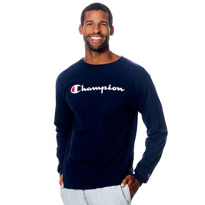 Mens Champion(R) Classic Logo Long Sleeve Tee