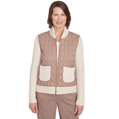 Petite Alfred Dunner Telluride Sweater Trim Quilt Jacket