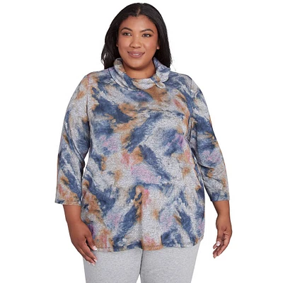 Plus Size Alfred Dunner Casual Fridays Abstract Watercolor Tee