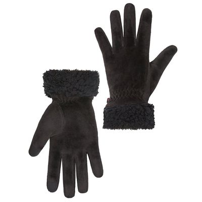 Womens Cuddl Duds(R) Velour Sherpa Cuff Gloves