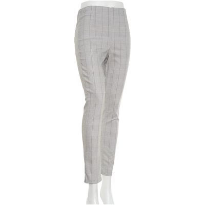 Juniors Leighton Plaid High Waist Skinny Millennium Pants - Grey