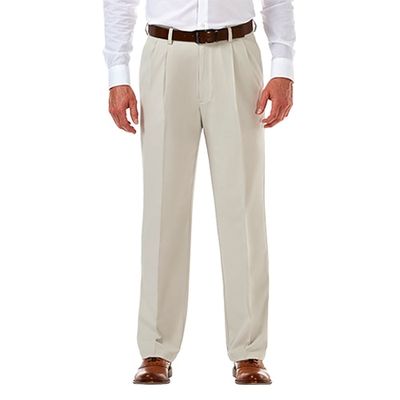 Mens Haggar(R) Cool 18(R) PRO Heather Classic Pleat Front Pants